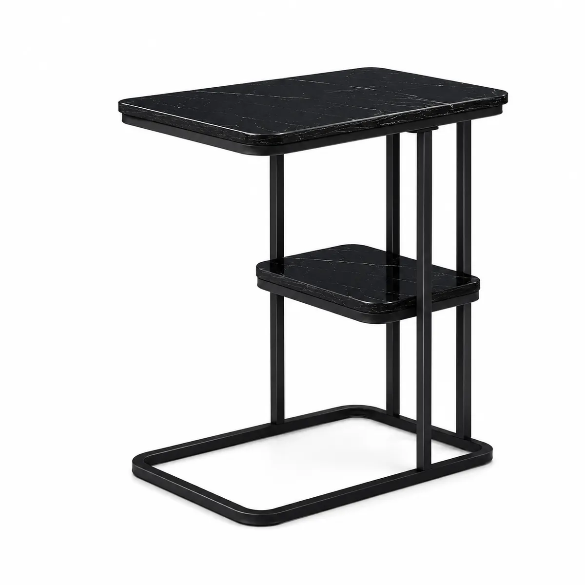 Modern 2-Tier C-Shaped Side Table