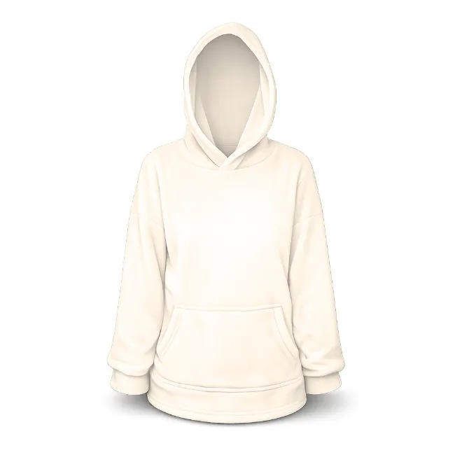 Baby/Toddler-Oversized fleece Hoodie with front pocket - Cream