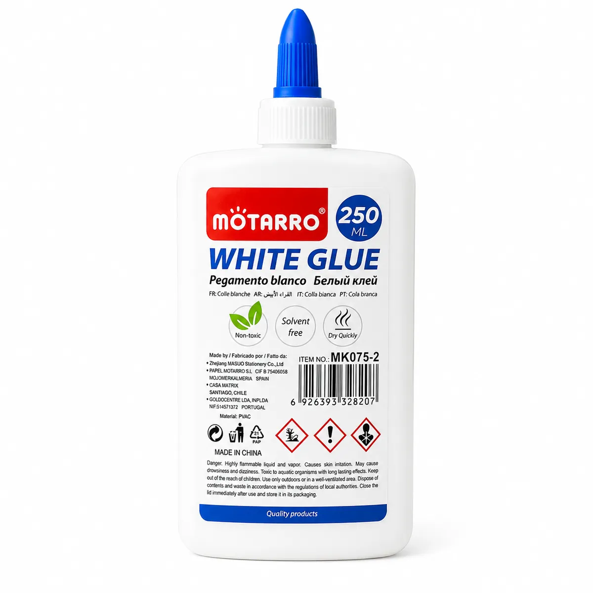 Motarro White Glue 250ml - Non-Toxic Quick-Drying Craft & School Glue
