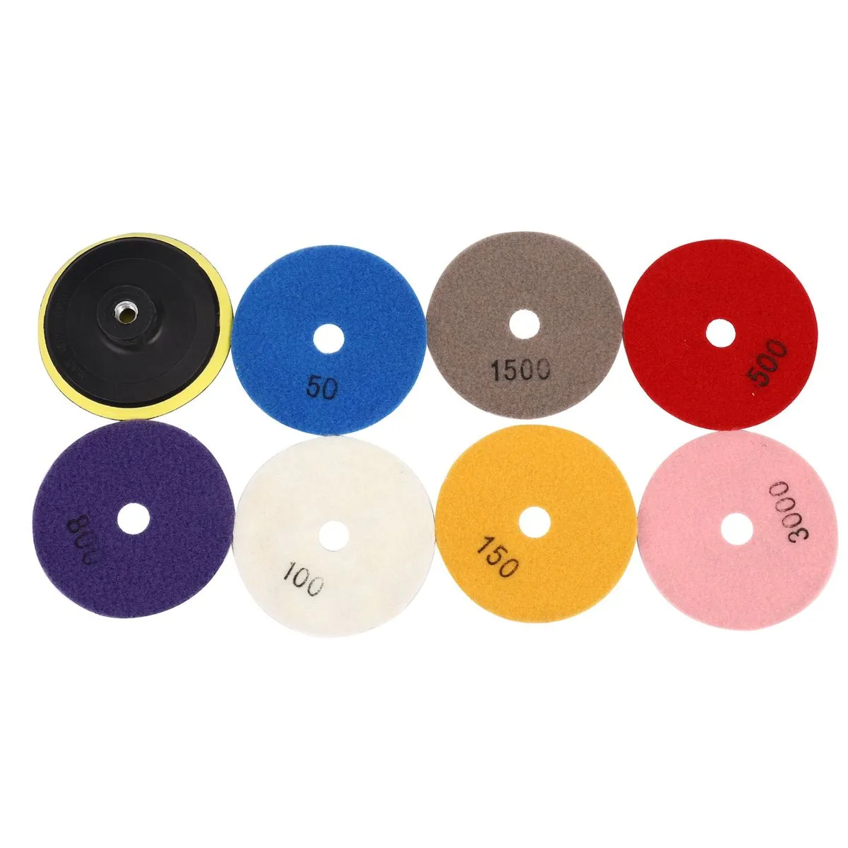 8 Pcs Diamond Polishing Pads 4 Inch Wet/Dry Set Compatible with None