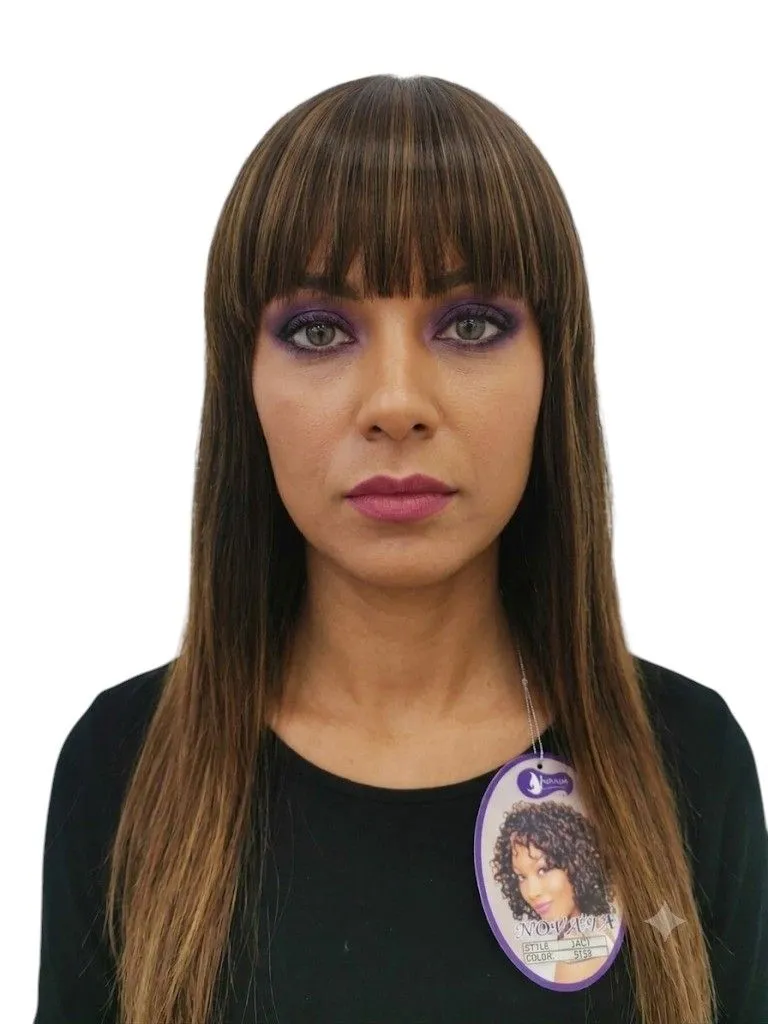 Long Straight Synthetic Wig With Fringe-Tracy-#2T30