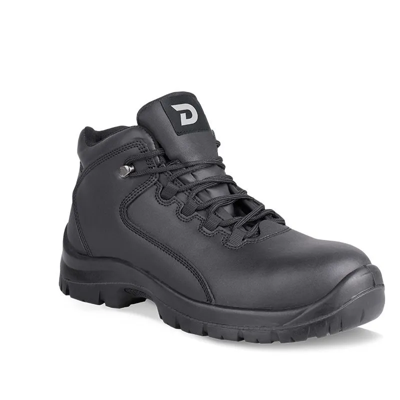 DOT Hiker Oil/Acid Safety Shoe Steel Toe Flexible Sole Black