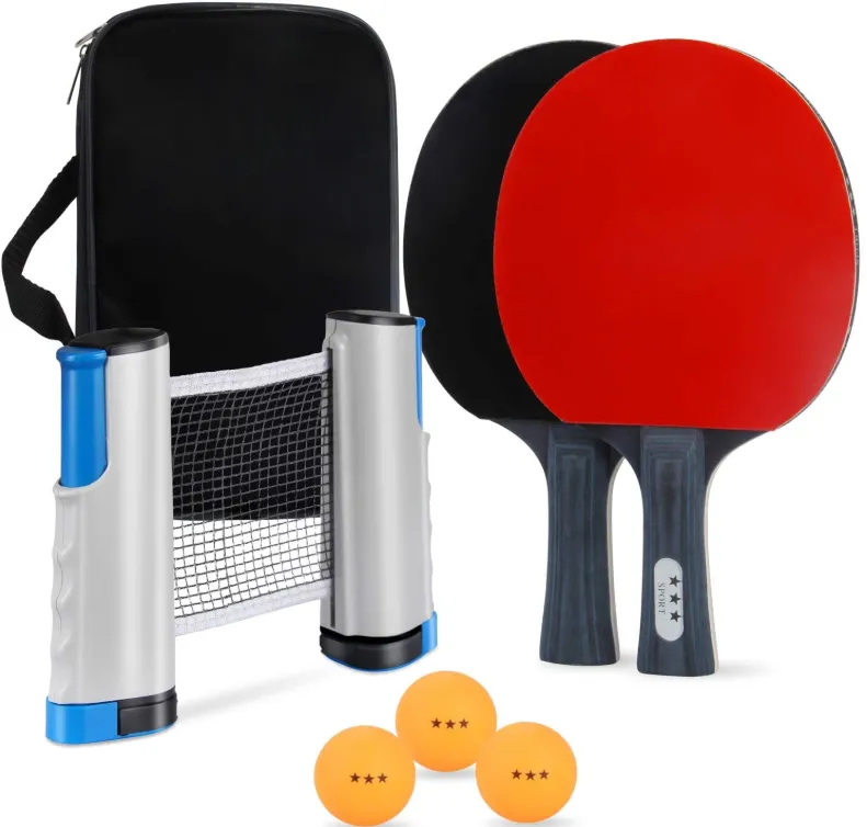 Table Tennis Set Includes Table Tennis Rackets, Balls and A Net Stand.