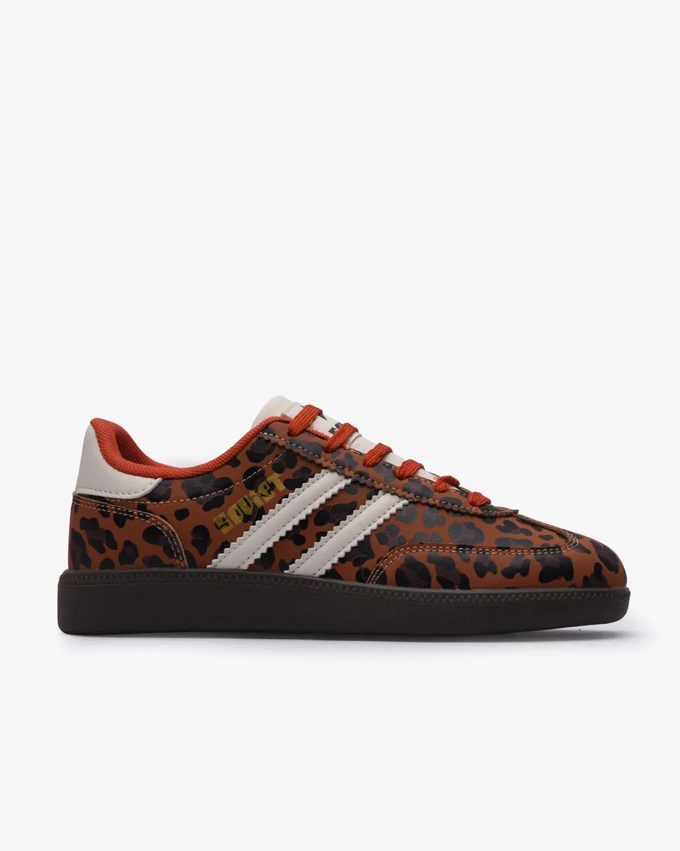Soviet Ladies Ness Lace Up Sneaker with Leopard Print