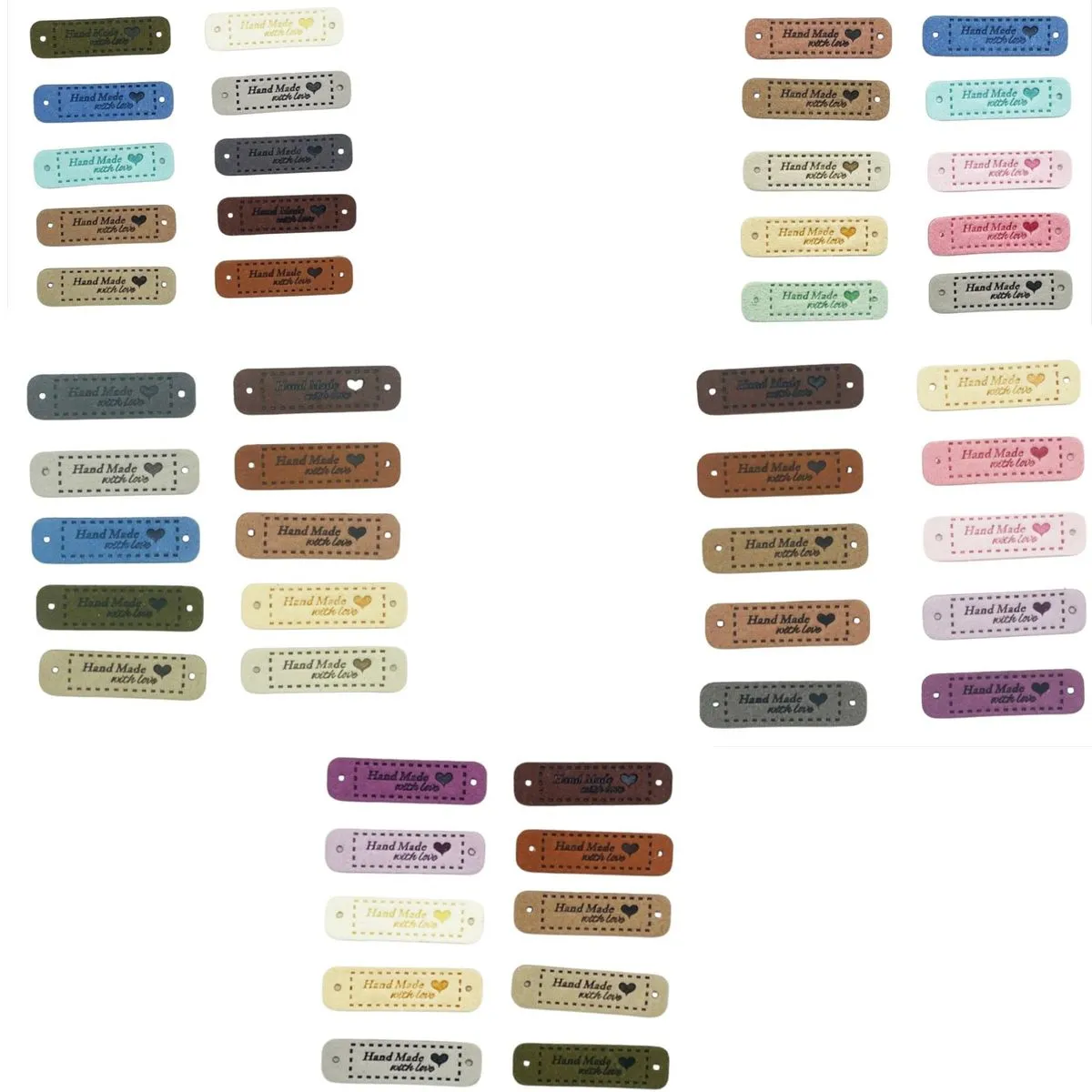 Craft 'Handmade With Love' Rectangular Gifting Clothing Tag Set of 50