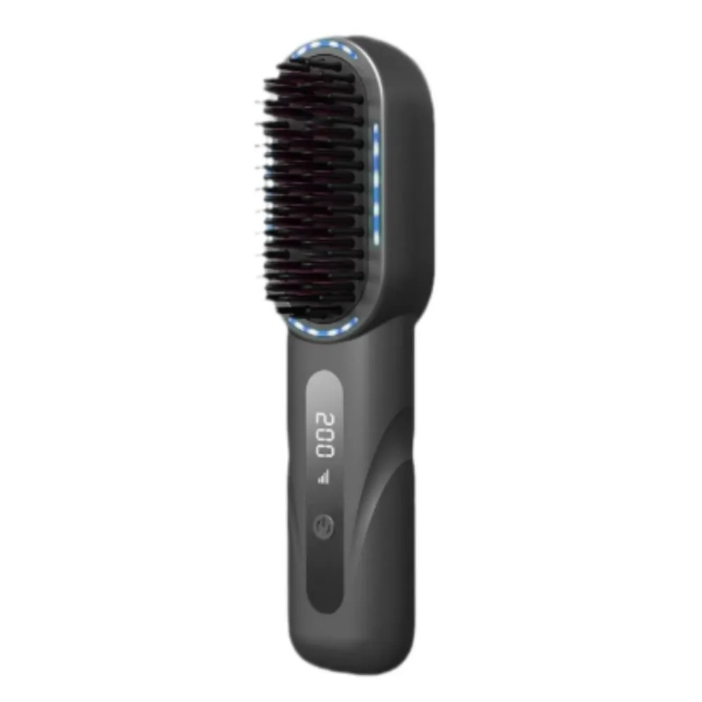 Portable Hair Straightening Brush, Cordless, USB Type-C Charging, 20s Fast