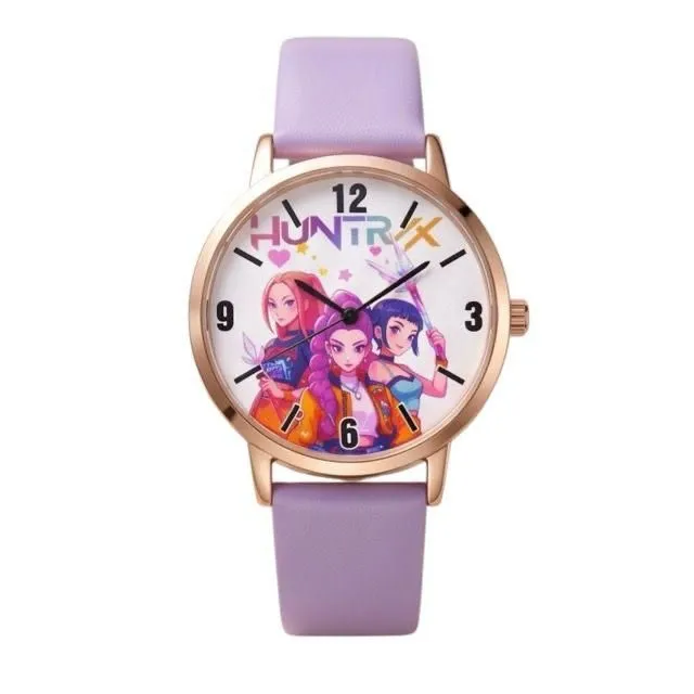 Kids Dreamy Anime-Themed Luxury Girl's Watch - Purple