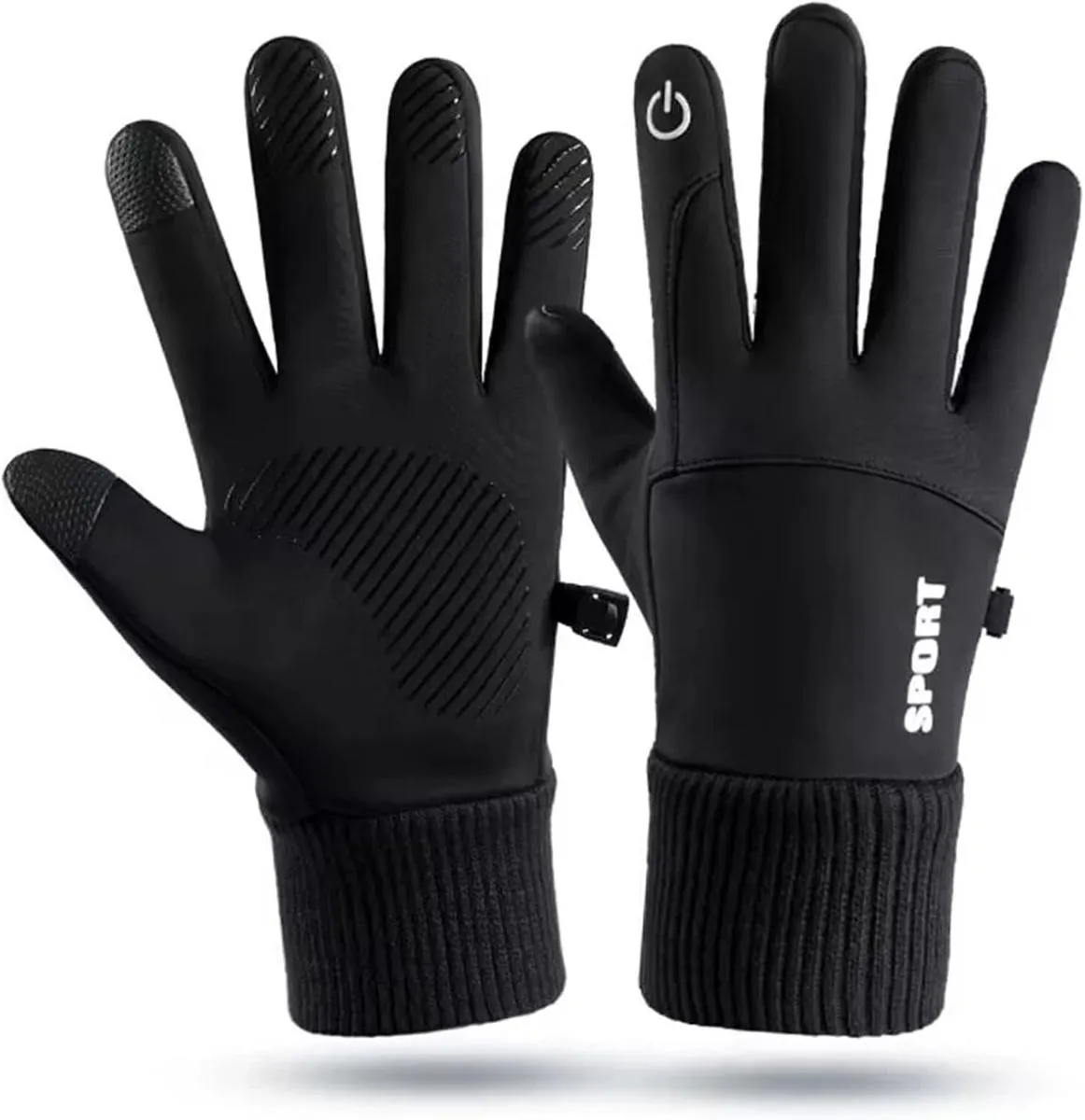 Outdoor Sports Gloves - Running/Cycling/Skiing/Soccer-Black-L-23.5CM