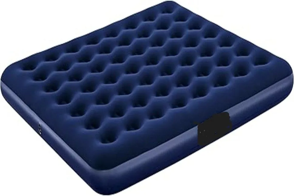 Flocked Queen Airbed - Blue