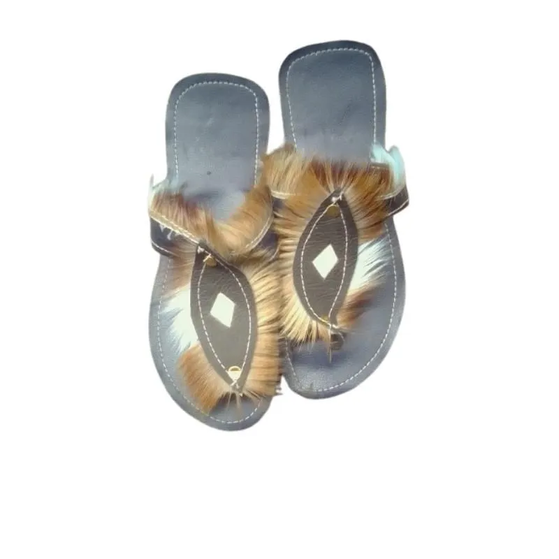 Handmade Springbok Hide Imbhadada Slide Sandals Traditional Footwear
