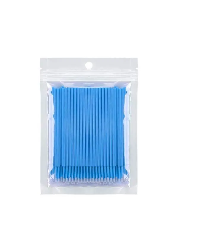 100 Piece Disposable Micro Brushes Applicator Brush Pink - Blue