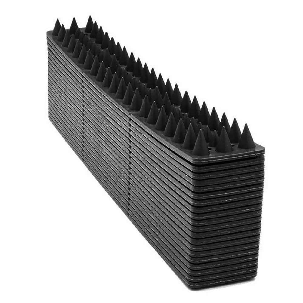 Garden Outdoor Roof Bird Repellent Spike Kit Set of 20 Jumbo Pack - Black