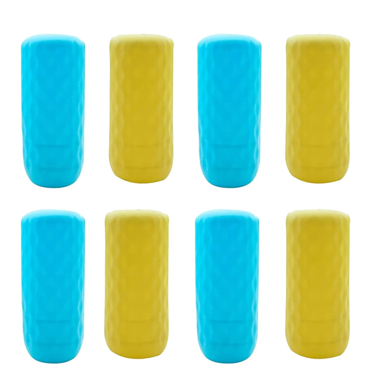 Silicone Leak-Proof Travel Bottle Covers - 8 Piece Set (Blue & Yellow)