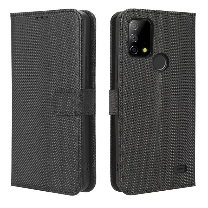Flip Cases For Vodafone Smart T23 Magnetic Buckle Shockproof Wallet Cover - Black