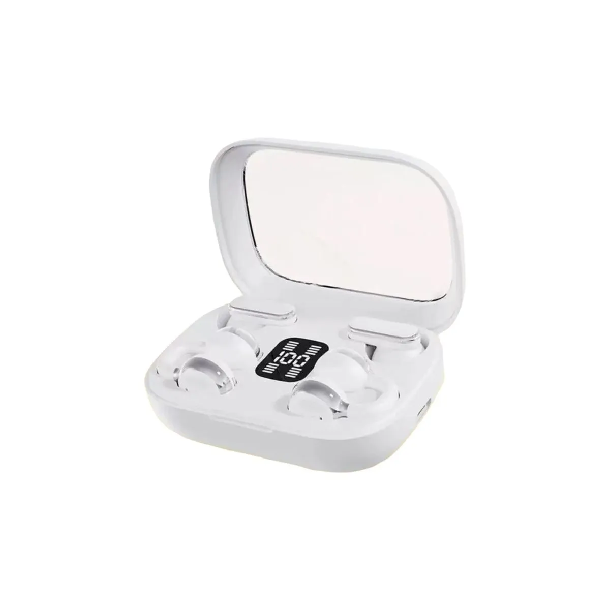 New Q10 Q8 Binaural Wireless Bluetooth OWS Clip In-Ear Hanging Headphones - White