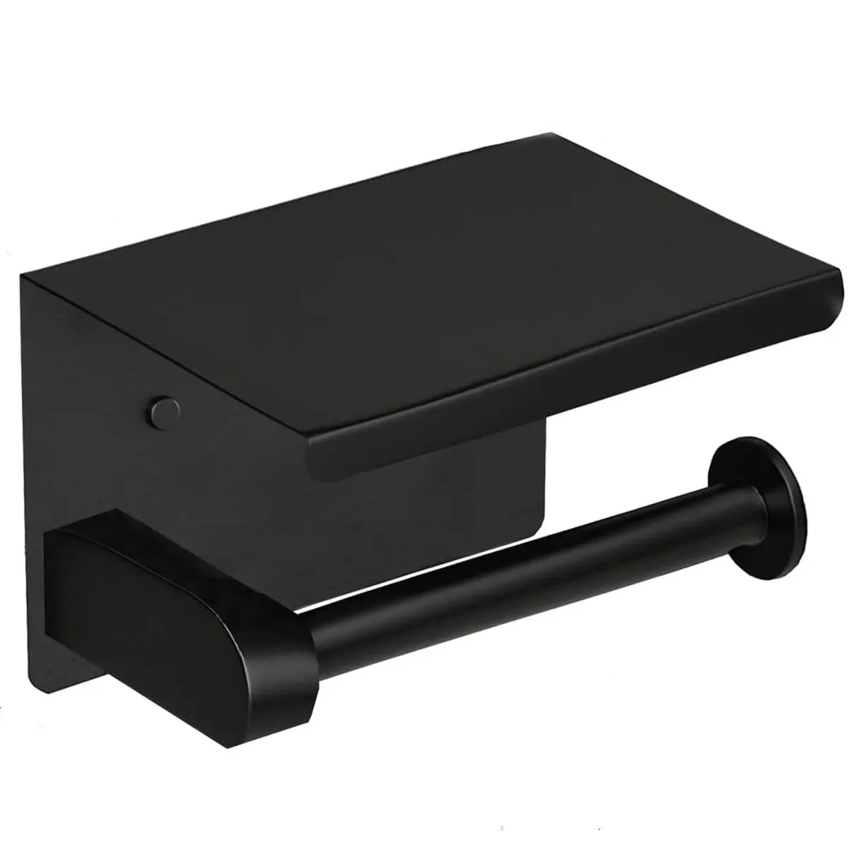 Toilet Paper Roll Holder with Shelf Wall Mounted Toilet Paper Organiser - Black