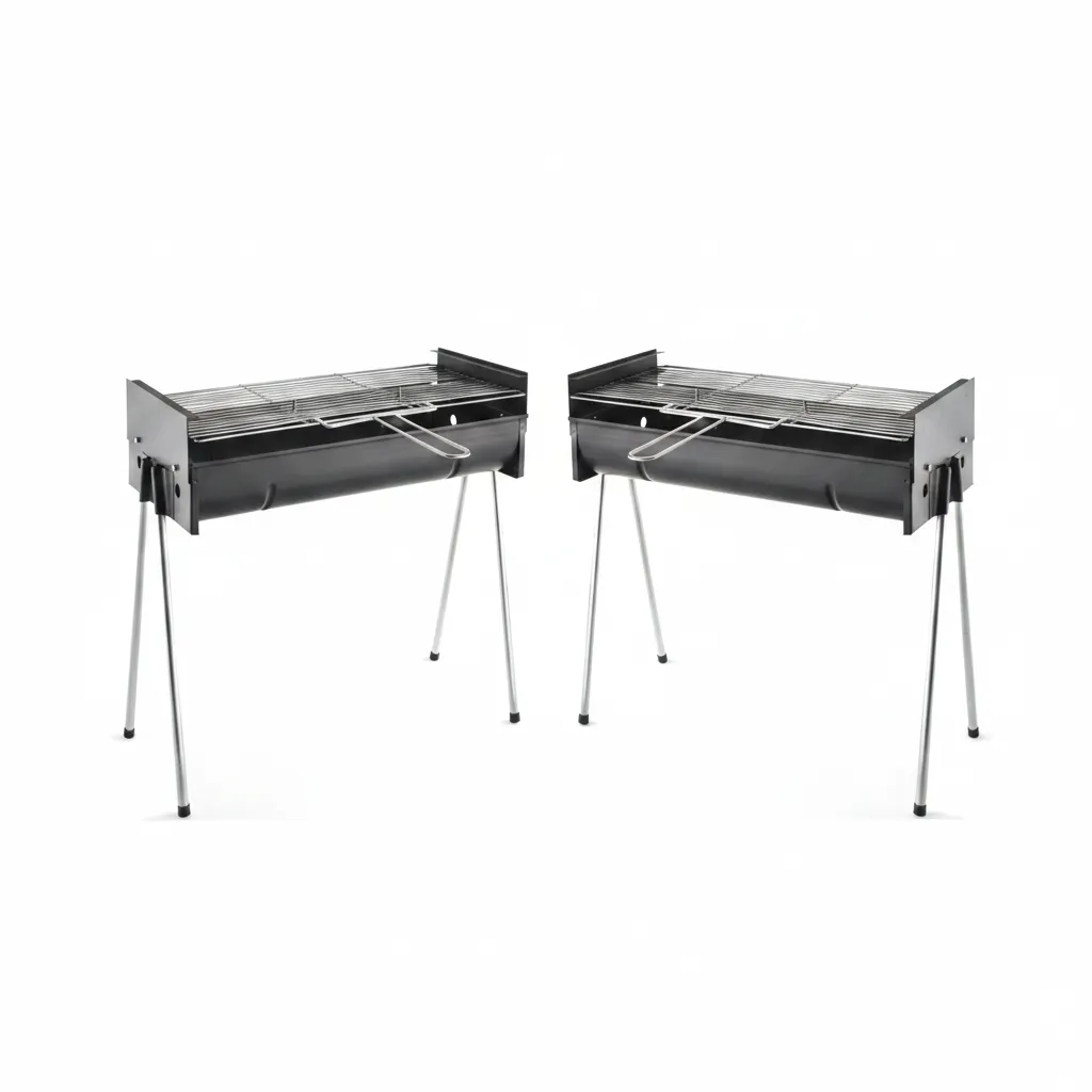 Metalix Large Adjustable Stainless Steel Braai Stand for Outdoor - 2 Pack