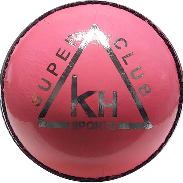 KH Super Club 135g 2 Piece Cricket Ball - Pink, White