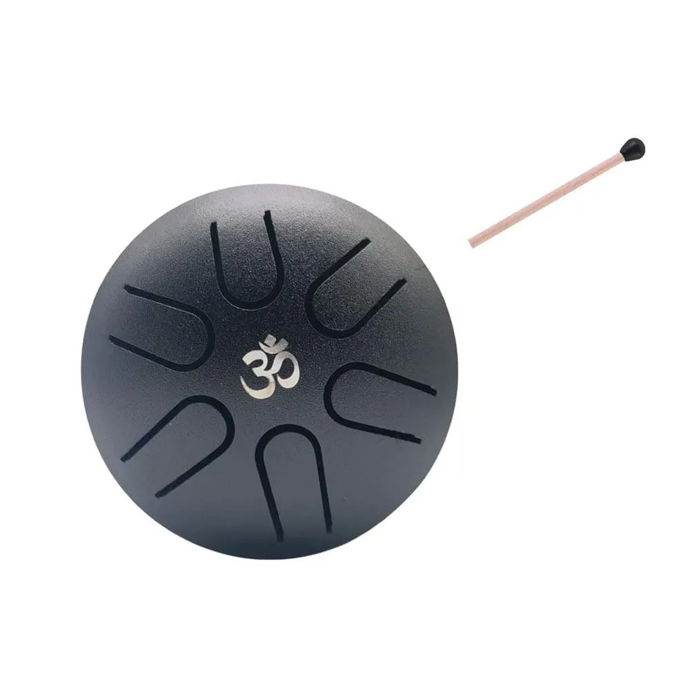 Steel Drums 6 Note Steel Tongue Drum with Note Stick Musical Instruments - Black