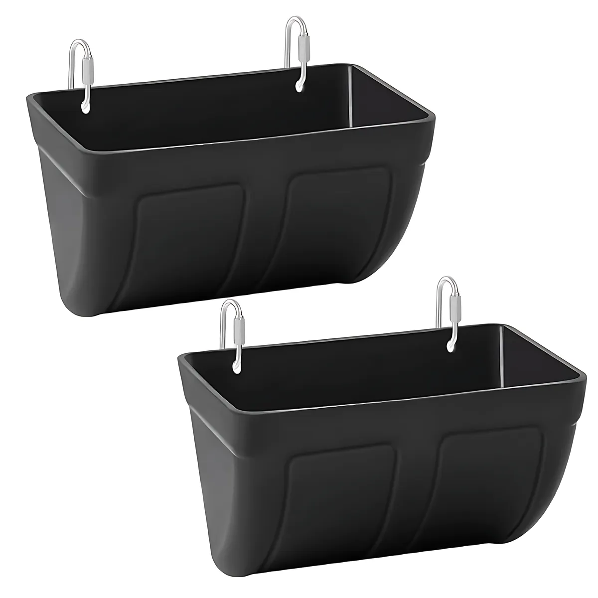 2PK Feeder Poultry Feeding Container Fence Hanging Waterer Bucket For Goat