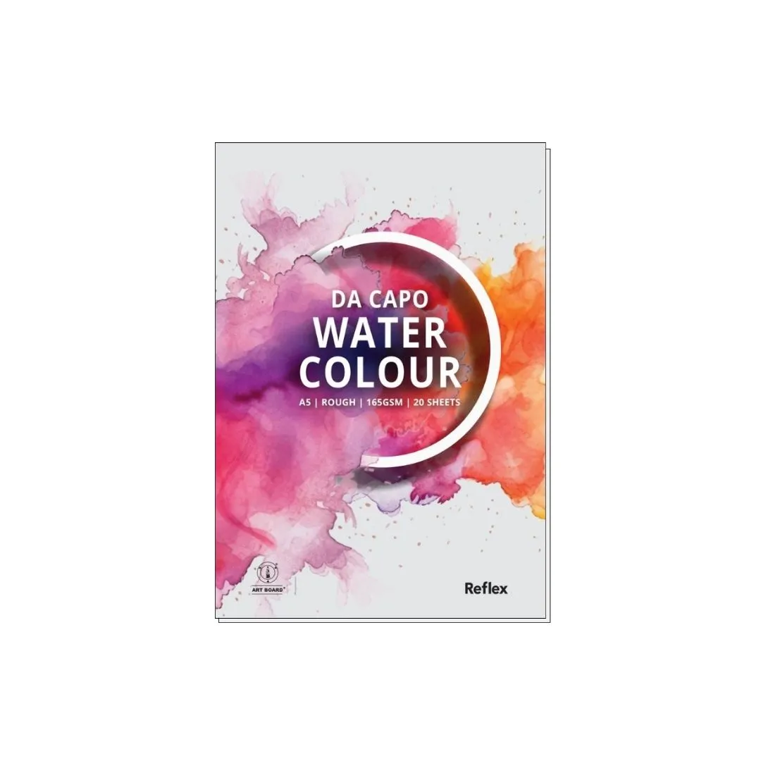 Reflex Da Capo Pad A5 - 20 Sheets with 165gsm White Watercolour Paper