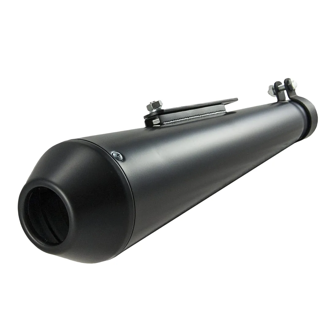 KR Custom Slip-on Exhaust: Cruiser/ Retro/ Cafe - (35/39/43mm) - Black