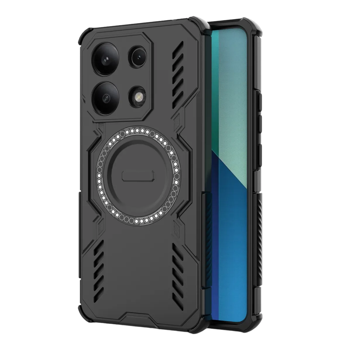Ultra-Slim Wireless Magnetic Phone Case Compatible With Redmi Note13 4G - Black