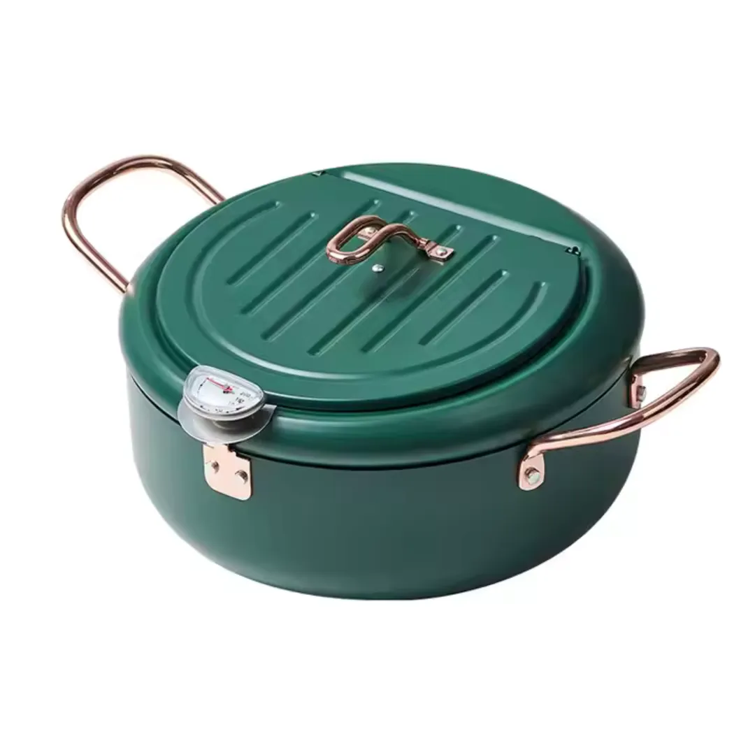 2.8L Stainless Steel Deep Fryer Pot with Thermometer-20cm