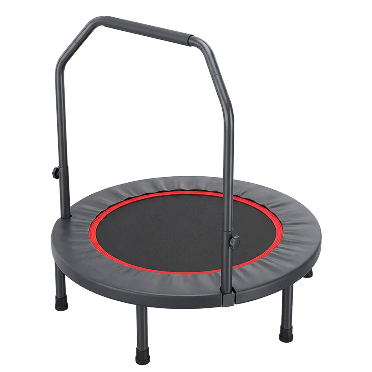 Foldable Trampoline Rebounder, Adjustable Handle, Compact Home Workout