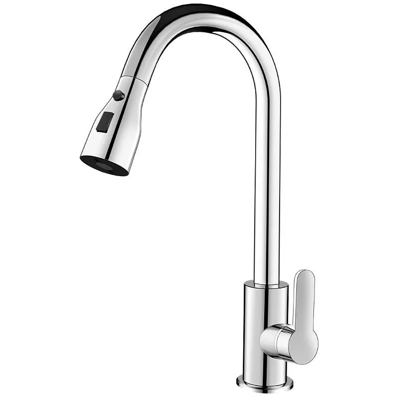 Pull Out Kitchen Sink Faucet Stainless Steel 3 Modes 360 Swivel Mixer Tap