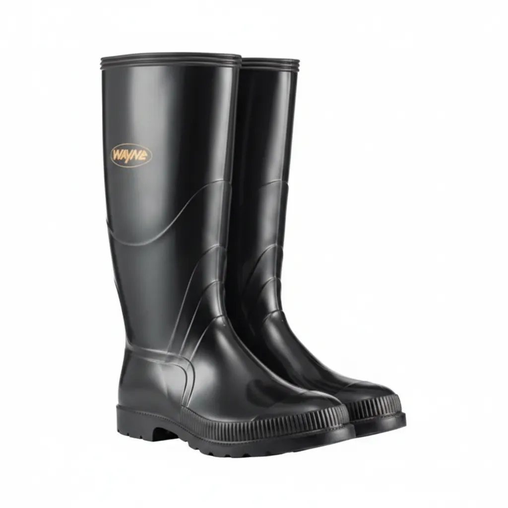 Wayne Gumboots Men's Knee-High Waterproof Black Boots