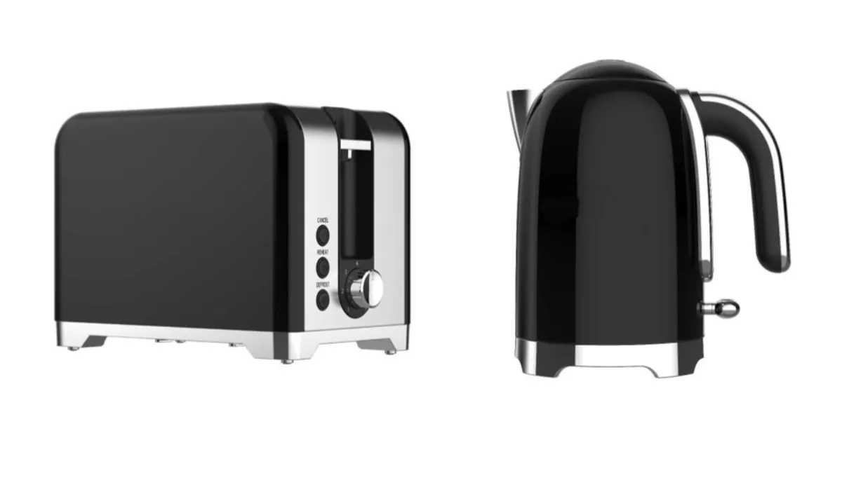 Expees Stainless Electric Kettle and Toaster - Homeware, Auto Shut-Off - Black