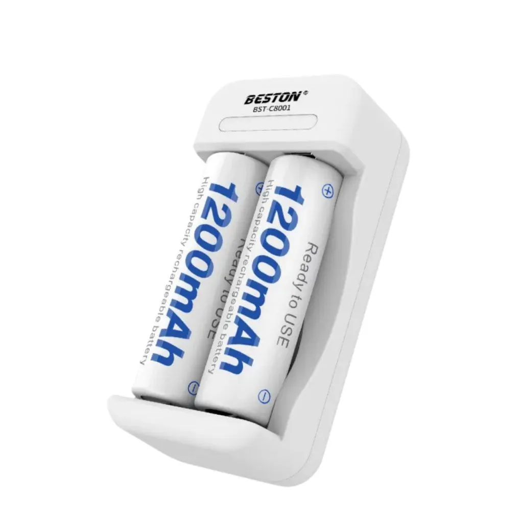 Beston 2 Slot AA Charger &2 AA 1200mAh Batteries