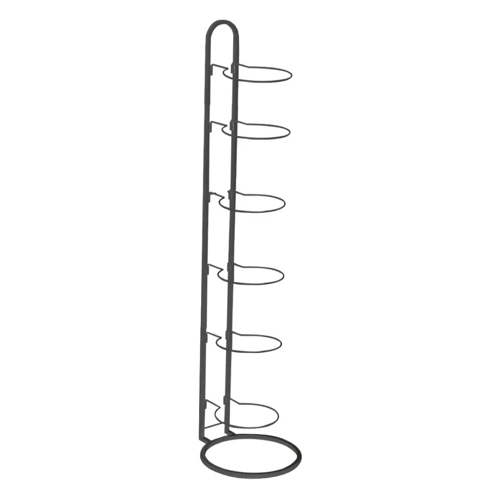 Sports Six Layer Vertical Metal Basketball Storage Display Rack - 138cm - Black