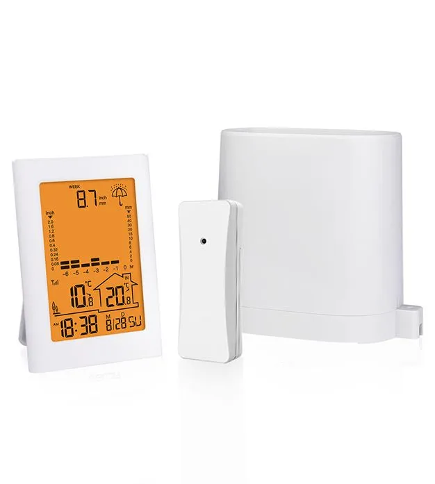 Digital Rain Gauge Outdoor with Thermometer, High Precision Rain Collector