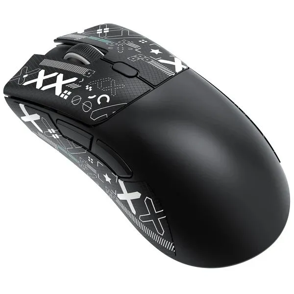 Gaming Mouse With Grip Tape Bluetooth 5.2 2.4G Wireless Wired 800-18000 DPI - Black