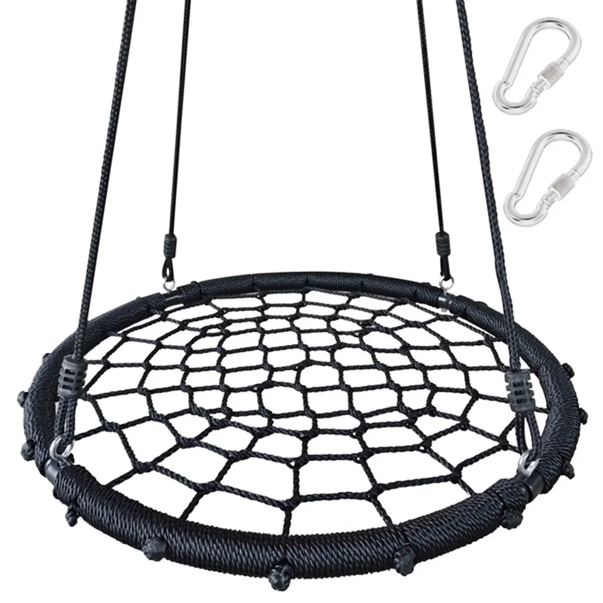 Spider Web Swing Tree Swing Outdoor Playground Rope Swing for Tree or Swing - Black
