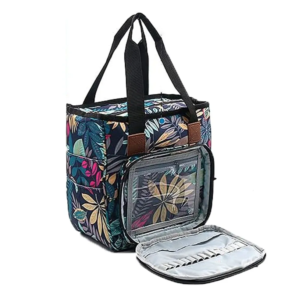 Yarn Bag Knitting Craft Needles Crochet Hooks Accessories Tote Storage Gift - Green