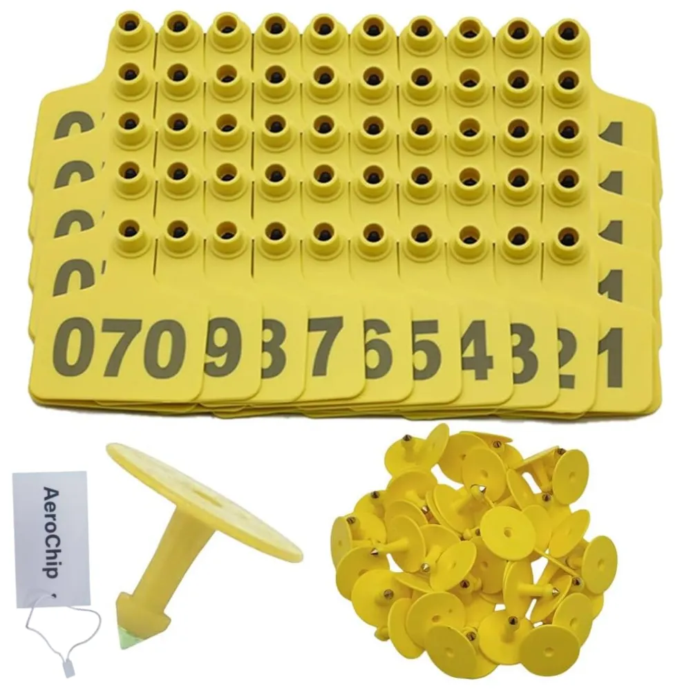 Livestock Ear Tags, Flexible TPU Identification Tags for Pig, Cow & Sheep