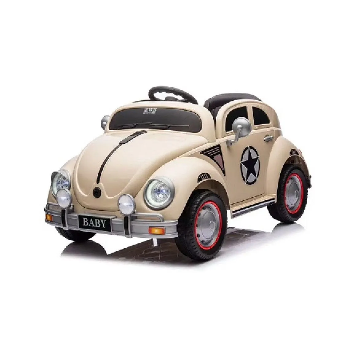 kids' Herbie Beetle-inspired Electric Ride-on Car - Brown