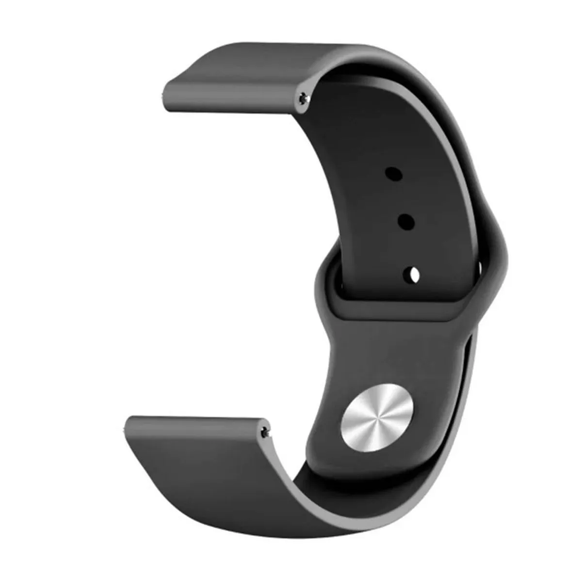 Replacement 22mm Silicone Strap compatable with Samsung & Huawei Watch - Black