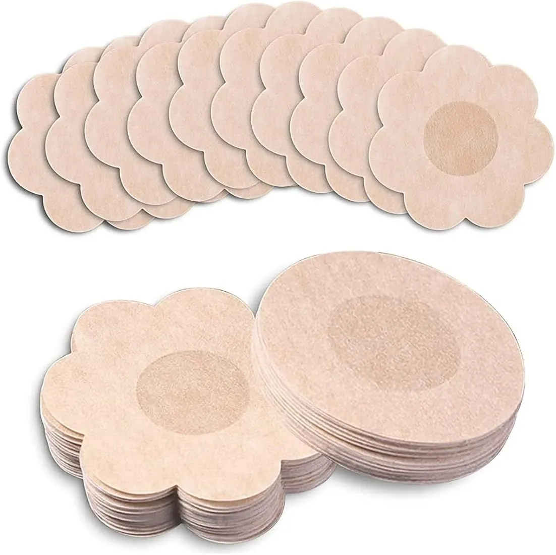 Boob Tape Nipple Covers - Disposable, Self Adhesive (10 Pairs) Pale Beige