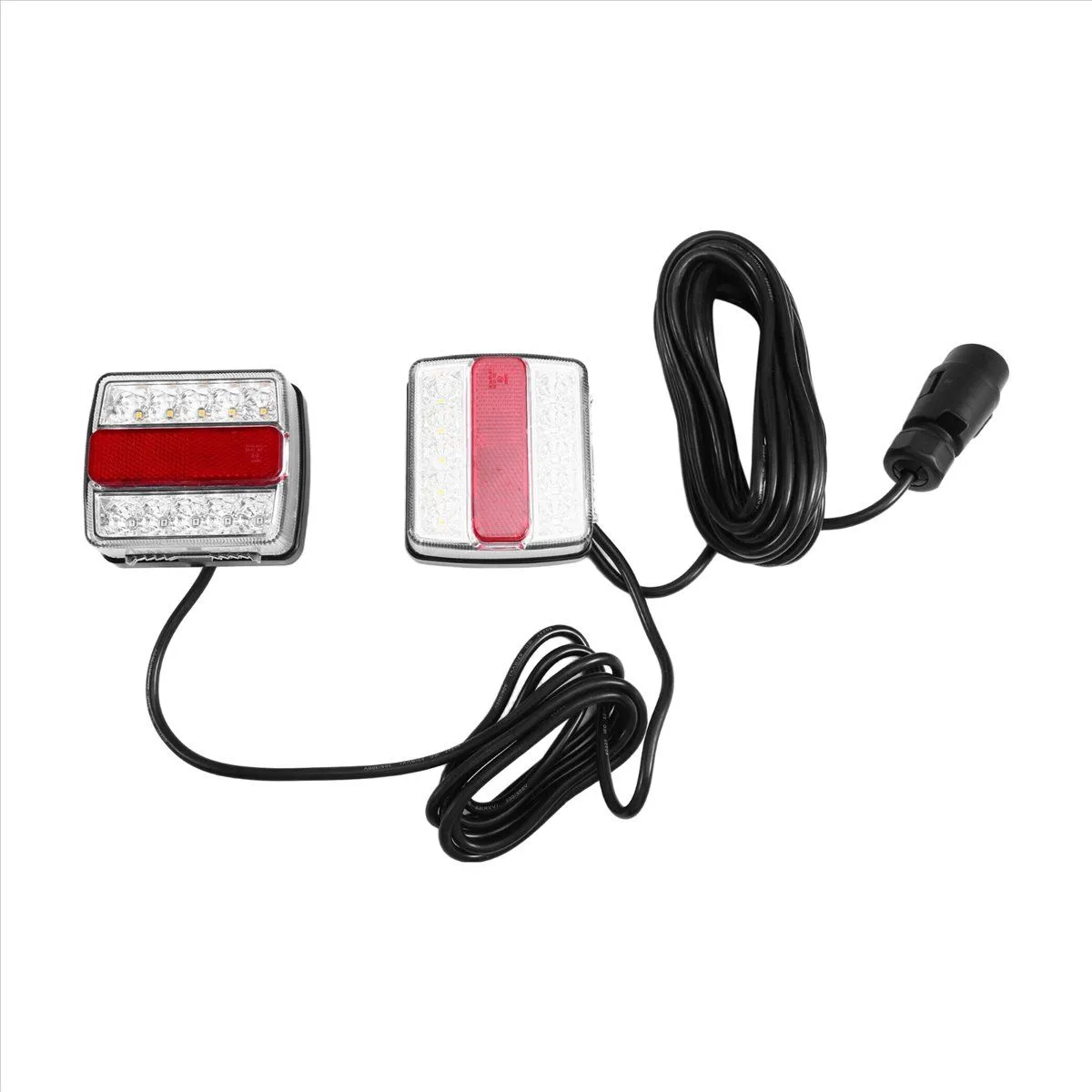 12V Universal 7Pin Rear Combination Towing Tail Light 10m Cable LED Trailer