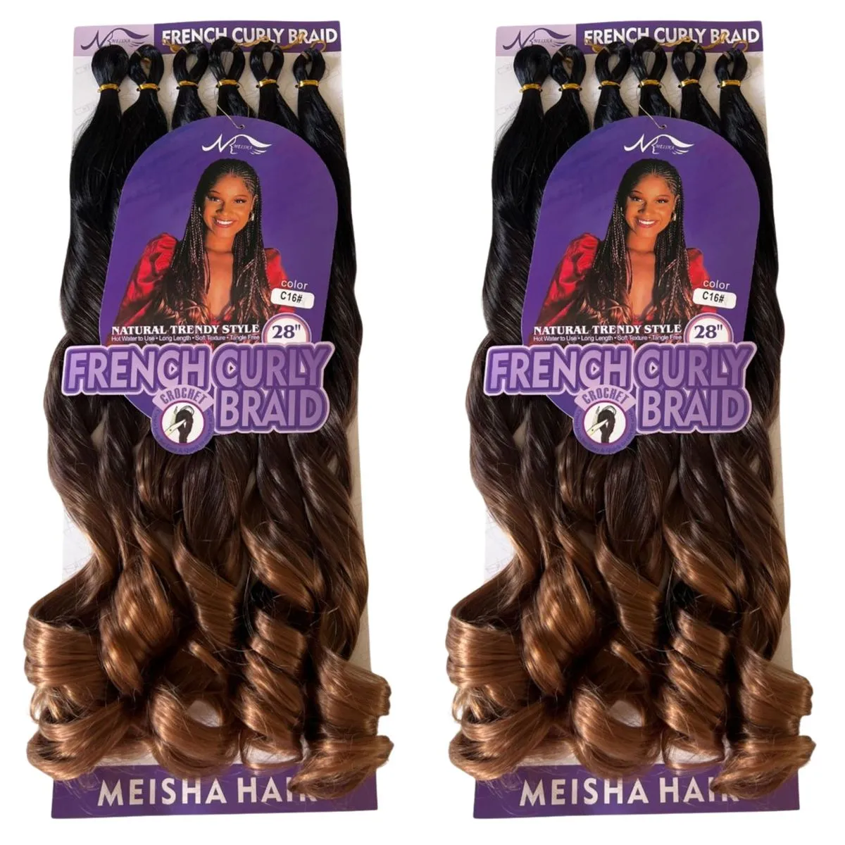 French Curly Braid 28" - C16 Ombre 2 Pack | Meisha Hair