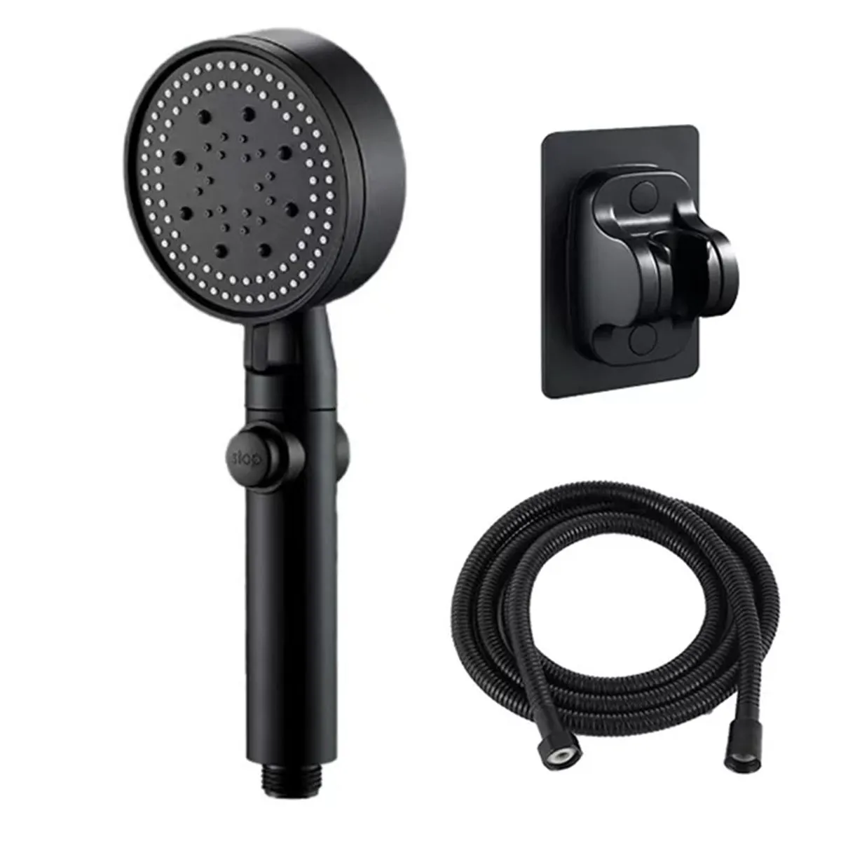 Lunar Eclipse-High Pressure Handheld Shower Head, 5 Spray Settings - Black