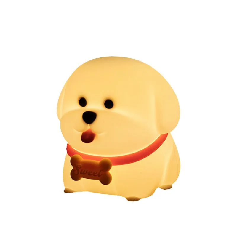 Kids Night Light,Cute Soft Silicone Dog Lamp Dimmable Nursery