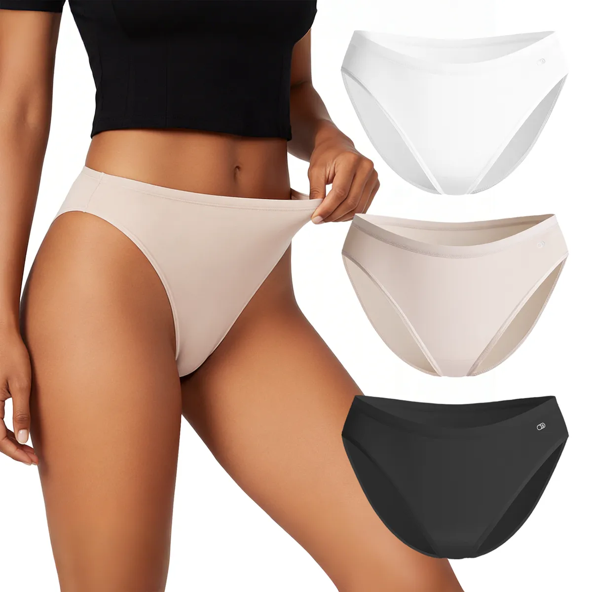 Lekkon Women High-Leg Panties Classic Microfiber, Silky Underwear, 3/6 Pack -  XS (3pack)