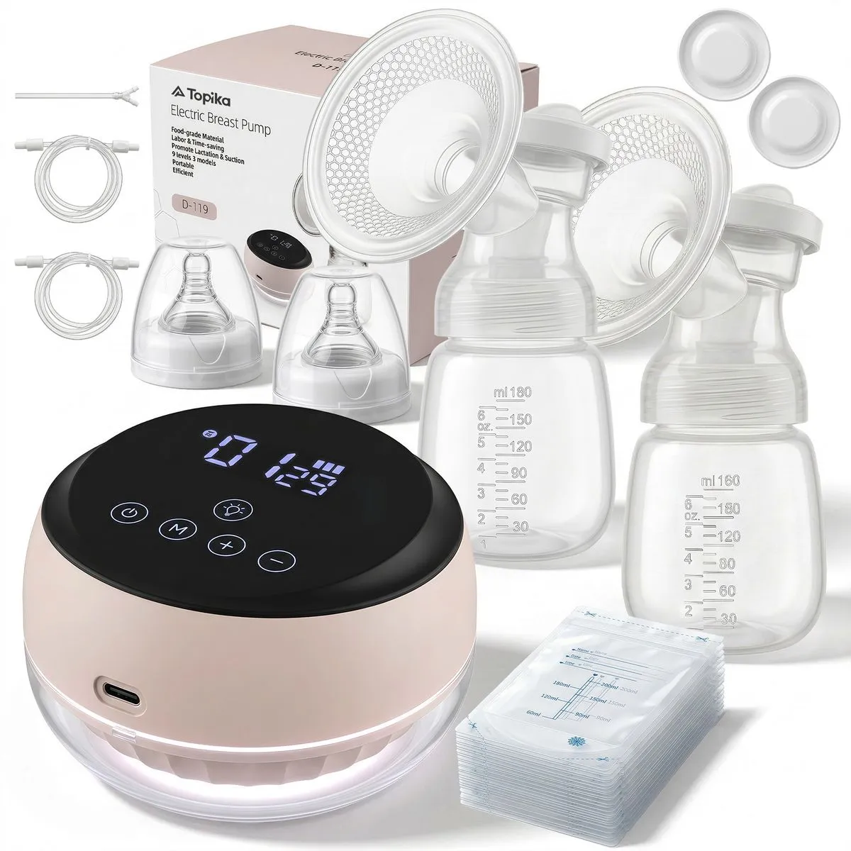 Topika Electric Breast Pump Double Portable Breastfeeding Pump