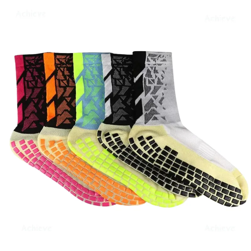 5 Pairs of Football Socks non-slip Unisex Athletic Sports Socks-Soft Bottom