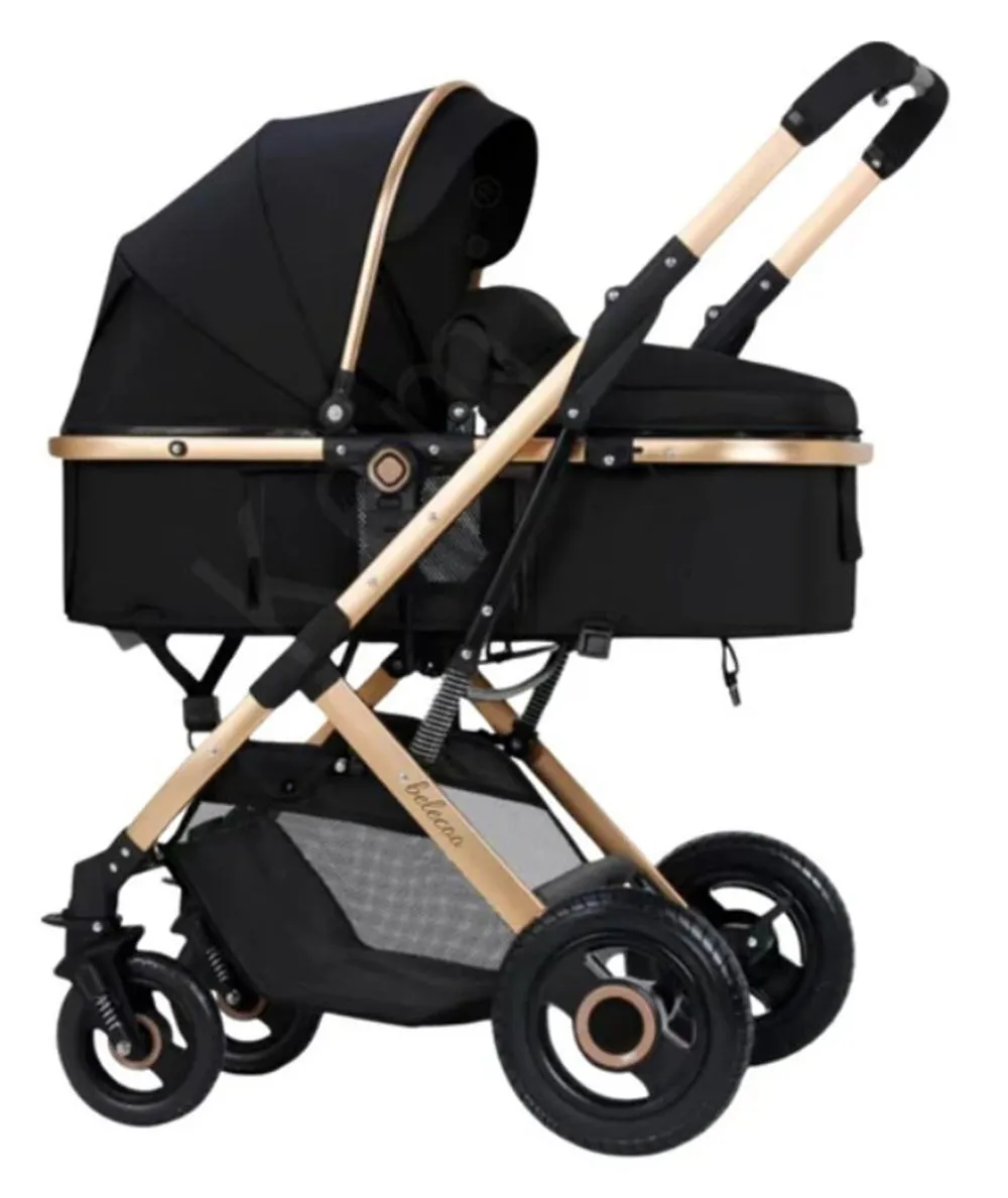 Belecoo Aston Baby Stroller HA321 - Black, Gold